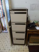 Leabank Four Drawer Foolscap Filing Cabinet (Coffee & Cream)
