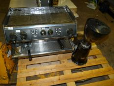 Laspazilae S3EK Two Head Espresso Coffee Machine with Grinder