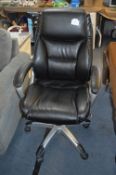 *BLACK LEATHER EXECUTIVE CHAIR
