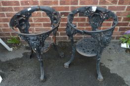 Pair of Cast Iron Pub Tables with Britannia Heads