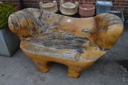 Single Piece Elm Double Garden Seat