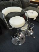 *WHITE GASLIFT BARSTOOL 2PK