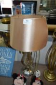 Chrome and Glass Table Lamp with Shade