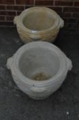 *Pair of Large Reconstituted Limestone Garden Planters