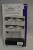 *FGX PLASTIC MIX +2.50 READING GLASSES 2PK AND CASE