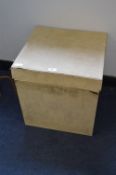 Suede Leather Ottoman Storage Box