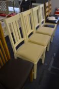 *Set of Four Cream Painted Slatback Dining Chairs