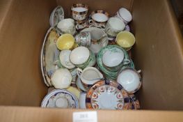 Box of Part Tea Sets; Cups, Saucers and Side Plates