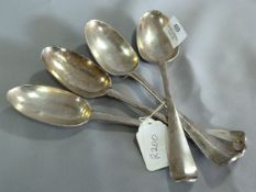 Set Four Hallmarked Silver Table Spoons 