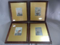 Set of Four Framed Oil Painting; Sailing Ships and a Steam Ship