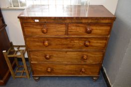 Victorian Mahogany Two over Three Chest of Drawers