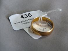 22cT Gold Wedding Band Approx. 5.1g