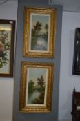 Pair of Gilt Framed Oil Paintings 