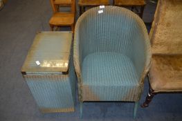 Lloyd Loom Wicker Armchair and Linen Basket