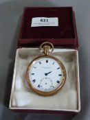 9cT Gold Pocket Watch with Enamel Face