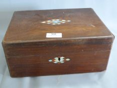 Walnut Trinket Box with Mother of Pearl Inlay
