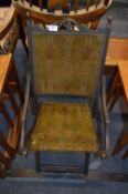 Victorian Childs Folding Chair with Upholstered Seat and Back