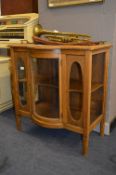 Small Oak Display Cabinet with Tray Top
