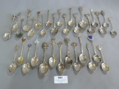 Large Collection of Silver Collector's Tablespoons Approx. 408g