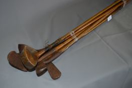 Seven Wooden Shaft Golf Clubs