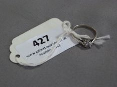 9cT White Gold Ring Set with Stone