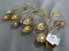 Set of Ten Gilt Silver Teaspoons 