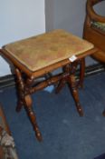 Victorian Mahogany Stool on X Frame Legs