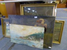 Collection of Oil Paintings Three Coastal Landscapes, Floral Still Life and a Spaniel Dog with