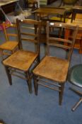 Pair of Beech Framed Dining Chairs