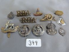 Collection of Military Badges Including RHA and Royal Warwickshire