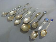 Collection of Ten Silver 800 Collector's Teaspoons Approx. 106g