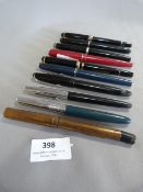 Collection of Ten Fountain Pens