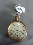 9ct Gold Keyless Open Face Pocket Watch