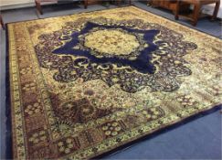 Large Blue Ground Floral Pattern Rug 15'x12'