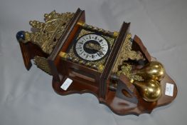 Brass and Mahogany Cased Wall Clock