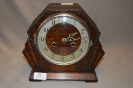 Oak Cased Mantel Clock