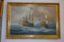 Large Gilt Framed Oil on Board 