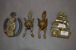 Door Knockers, Brass Ship, Foxes and a Pixie