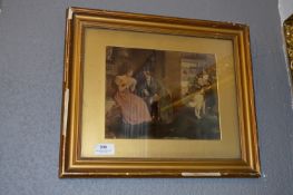 Gilt Framed Victorian Crystoleum