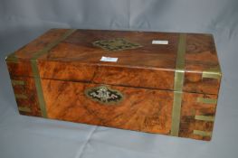 Brass Bound Walnut Writing Box