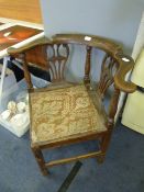 Early 19th Century Oak Corner Chair