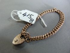 9ct Chain Bracelet with Padlock 17g