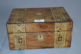 Walnut Marquetry Inlaid Jewellery Box