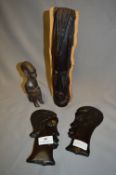 Four Ebony Carved African Figurines