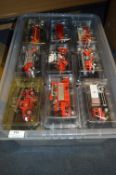Plastic Box Containing Diecast Model Fire Engines