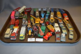 Tray Lot of Matchbox and Lesney Play Worn Diecast Vehicles