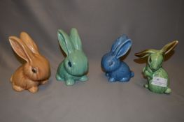 Four Sylvac Pottery Rabbits