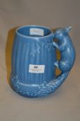 Sylvac Blue Pottery Jug with Squirrel Handle
