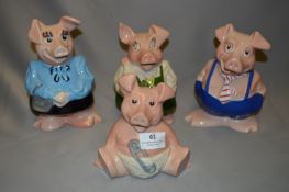 Wade Natwest Pig Money Banks Family of Four