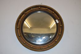 Circular Gilt Framed Convex Wall Mirror